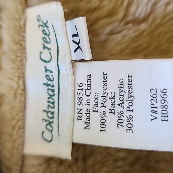 Coldwater Creek Faux Suede Jacket Floral Print Fur Lined Womens Size Extra Large - Picture 9 of 15